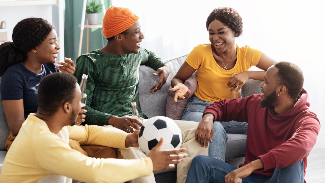 Friends Gathered Together to Watch the World Cup